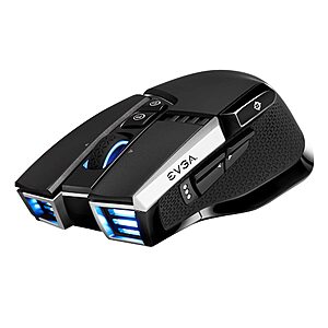 EVGA X20 16K DPI Wireless Ergonomic Gaming Mouse (Black) $18