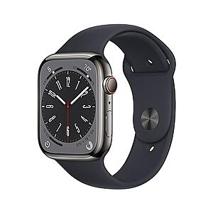 $524.99: Apple Watch Series 8 [GPS + Cellular 45mm] Stainless Steel Case w/Sport Band