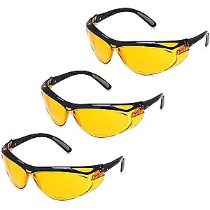 $5.40: Amazon Basics Blue Light Blocking Safety Glasses Eye Protection, Anti-Fog, Orange Lens - 3-Pack