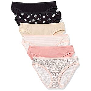 $6.30: Amazon Essentials Women's Cotton Bikini Brief Underwear, 6-pack