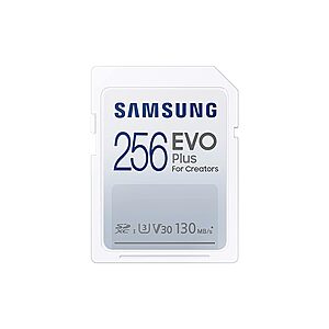 $16.99: SAMSUNG EVO Plus Full Size 256GB SDXC Card 130MB/