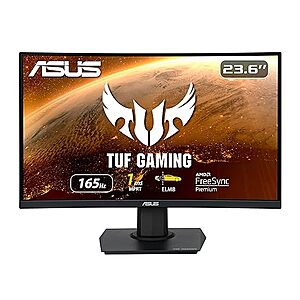 $109.00: ASUS TUF Gaming 23.6" 1080P Curved Monitor (VG24VQE) - Full HD, 165Hz, 1ms