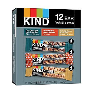 12-Count 1.4-Oz KIND Nut Bars (Variety Pack) $8.15 w/ Subscribe & Save