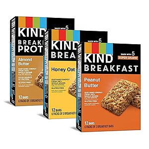 $8.15 /w S&S: 18-Count KIND Breakfast Bars (Variety Pack)