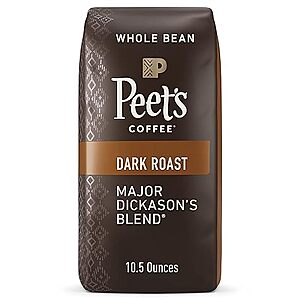 $5.42 /w S&S: Peet's Coffee, Dark Roast Whole Bean Coffee - Major Dickason's Blend 10.5 Ounce Bag