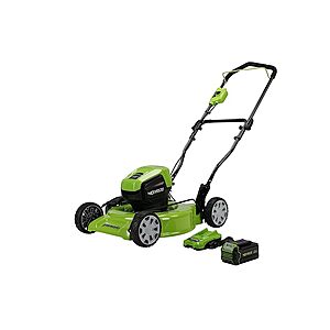 $187.49: Greenworks 40V 19" Brushless Lawn Mower, 4.0Ah Battery