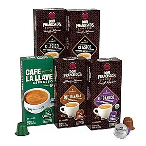 $16.35 /w S&S: Don Francisco's and Cafe La Llave Espresso Capsule Variety Pack - 50 Count