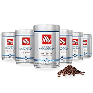 $38.97 /w S&S: illy Whole Bean Coffee - Classico Decaf Roast – 8.8 Ounce, 6 Pack