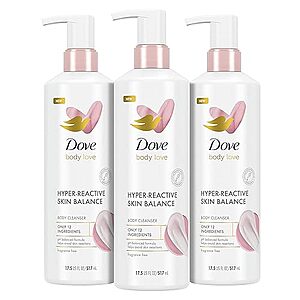 $11.68 /w S&S: Dove Body Love Body Cleanser Reaction-Prone Skin 3 Count, 17.5 oz