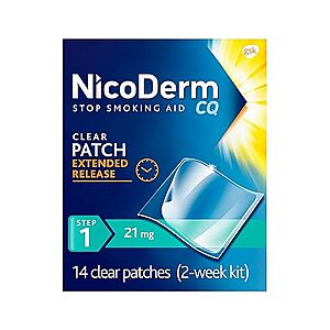$25.24 /w S&S: NicoDerm CQ Step 1 Nicotine Patches to Quit Smoking, 21 mg, 14 Count