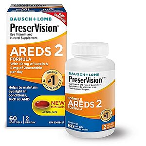 $11.73 /w S&S: PreserVision AREDS 2 Eye Vitamin & Mineral Supplement, 60 Minigels