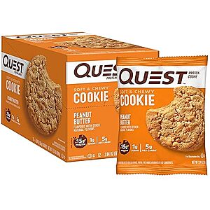 $15.19 /w S&S: Quest Nutrition Peanut Butter Protein Cookie, 2.04oz, 12 Count