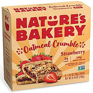 $3.22 /w S&S: Nature's Bakery Oatmeal Crumble Strawberry Bars, 1.41 Oz, 6 Ct
