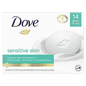 14-Count 3.75-Oz Dove Beauty Soap Bars (Sensitive Skin) $9.50 w/ Subscribe & Save
