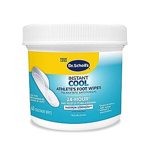 $6.15 /w S&S: Dr. Scholl's Instant Cool Athlete's Foot Treatment Wipes, 60 ct