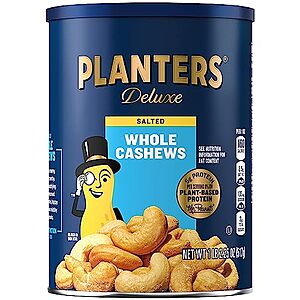 $6.99 /w S&S: 18.25-Oz PLANTERS Deluxe Salted Whole Cashews
