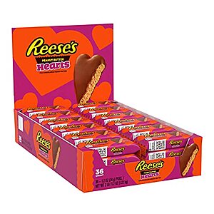 $23.03: REESE'S Milk Chocolate Peanut Butter Hearts, 1.2 oz (36 Count)