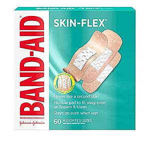 $5.16 /w S&S: Band-Aid Brand Skin-Flex Adhesive Bandages for First Aid & Wound Care of Minor Cuts, 60 ct