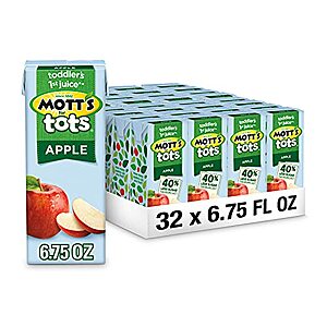 $8.40 /w S&S: Mott's For Tots Apple Juice Drink, 6.75 Fluid Ounce Box, 8 Count (Pack of 4)