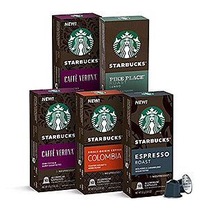 $23.36 /w S&S: 50-Count Starbucks by Nespresso Original Line Capsules (Various)