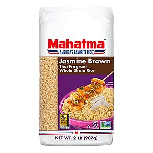 $2.68: Mahatma Brown Jasmine Rice Bag 32-Ounce, Brown Thai Jasmine Rice