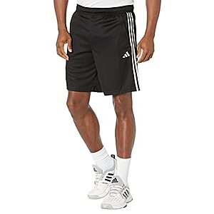 $12.48: adidas Men's Essentials Pique 3-Stripes Training Shorts (Black/White)