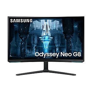 $791.84: SAMSUNG 32" Odyssey Neo G8 4K UHD 240Hz 1ms G-Sync 1000R Curved Gaming Monitor