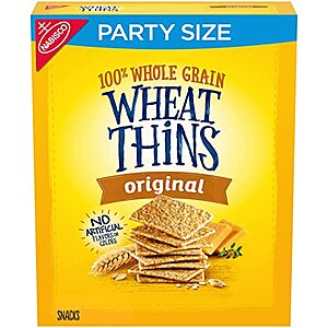 $3.40 /w S&S: 20-Oz Wheat Thins 100% Whole Grain Crackers (Original)