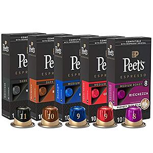 $21.59 /w S&S: 50-Count Peet's Coffee Nespresso Original Espresso Coffee Pods (Variety Pack)