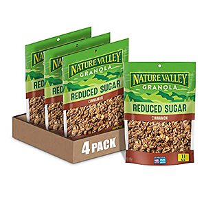 $13.79 /w S&S: Nature Valley Cinnamon Reduced Sugar Granola, 11 OZ Bag (Pack of 4)