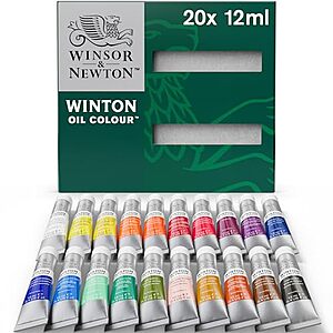 $21.18: Winsor & Newton Winton Oil Color Paint Set, 20 x 12ml (0.4-oz) Tubes