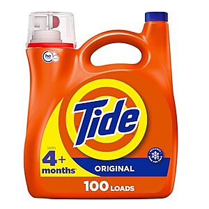 $13.99 /w S&S: Tide Liquid Laundry Detergent, Original, 100 loads, 146 fl oz, HE Compatible + $2.60 promo credit