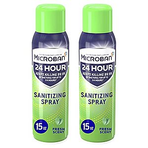 2-Ct 15-Oz Microban 24 Hour Sanitizing and Antibacterial Spray (Fresh Scent) $3.20