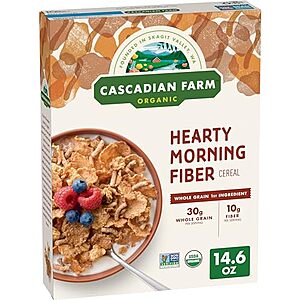 from $2.99 /w S&S: Cascadian Farm Organic Cereal at Amazon