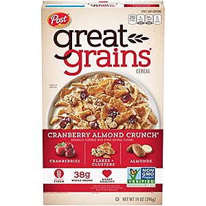 $3.04 /w S&S: 16-Oz Post Great Grains Raisins, Dates & Pecans Whole Grain Cereal