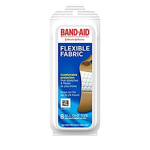 $0.94 w/ S&S: 8-Count Band-Aid Brand Flexible Fabric Adhesive Bandages (All One Size)