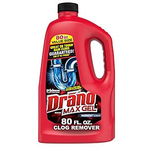 $6 w/ S&S: 80-Oz Drano Max Gel Drain Clog Remover & Cleaner