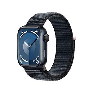 $299: Apple Watch Series 9 [GPS 41mm] Smartwatch with Midnight Aluminum Case with Midnight Sport Loop One Size