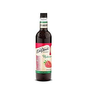 25.4-Oz DaVinci Gourmet Syrup: Sugar-Free Cherry $5.25, Naturals Strawberry $4.60 w/ Subscribe & Save & More