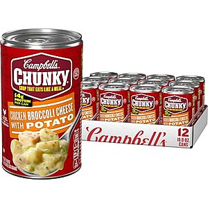 from $15.42 w/ S&S: 12-Pack 18.8oz Campbell's Chunky Soup (various flavors)