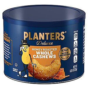 $4.93 w/ S&S: 8.25-Oz Planters Deluxe Honey Roasted Whole Cashews