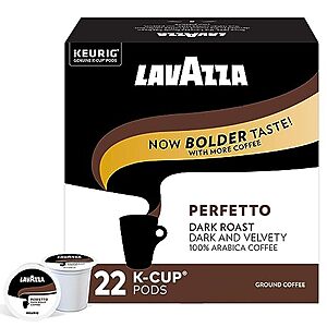 22-Count Lavazza Perfetto Coffee K-Cup Pods for Keurig Brewers (Dark Roast) $5.40 w/ Subscribe & Save