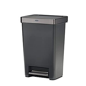 $50: Rubbermaid Premier Series III Step-On Trash Can with Stainless Steel Rim, 12.4 Gallon, Charcoal