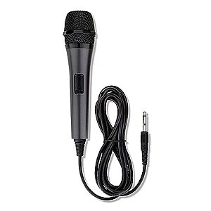 $2.52: The Singing Machine Microphone w/ 10.5' Cord & 6.3mm Plug & 3.5mm Adapter