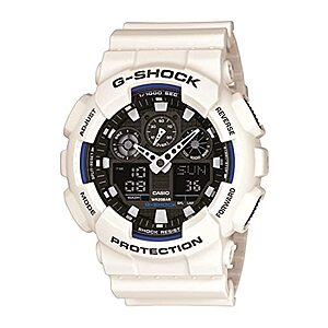 $60: Casio G-Shock GA-100 XL Series Men's Quartz Shock Resistant Watch (White/Black)
