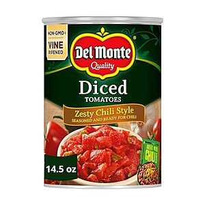 14.5-Oz Del Monte Canned Diced Tomatoes (Zesty Chili Style) $0.80 + Free Shipping