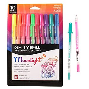 $7: 10-Pack SAKURA Gelly Roll Moonlight Gel Pens, Assorted Bright Ink