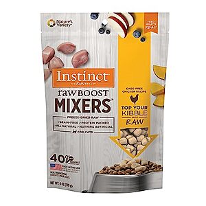 [S&S] $6.29: 6-Oz Instinct Raw Boost Mixers Freeze Dried Raw Cat Food Topper at Amazon