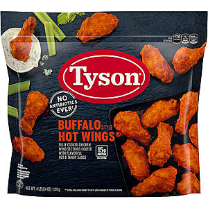 Tyson Fully Cooked Bone-In Buffalo Style Hot Chicken Wings (64 oz.) - Sam's Club $9.83