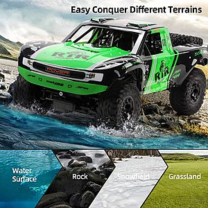Ruko C11 Amphibious RC Cars 1:10 Scale Large Monster Truck, 2.4 GHz Waterproof Remote Control Car, 4WD Off Road Vehicle with 2 Rechargeable Batteries $100
